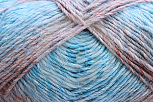 blue and brown warm and cozy yarn ball of alpaca wool