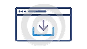 Blue Browser Download Icon, Clean Digital Interface, vector design Generative AI