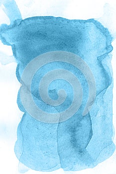 Blue brush watercolor background. Beautiful texture. photo