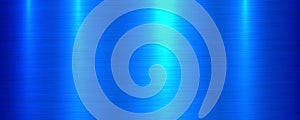 Blue brushed metal texture background, shiny lustrous metallic 3d background