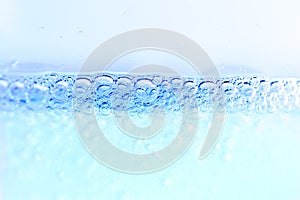 Blue Bubble Closeup background texture Side view