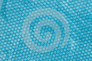 Blue bubble wrap material background