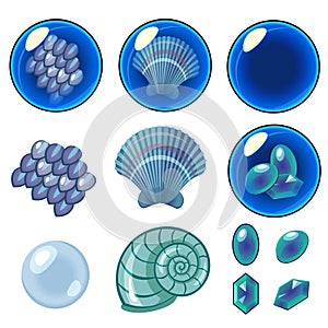 Blue bubbles set