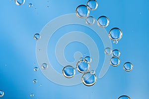 Blue bubbles  in a random pattern