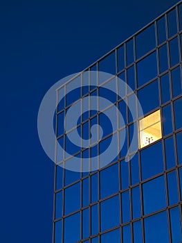 Blue Building Yellow Window