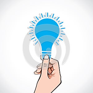 Blue bulb on hand