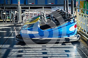 Blue bumper cars