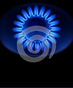 blue burning gas gas stove