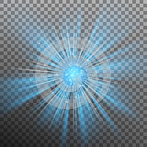 Blue burst color forces light. EPS 10 vector