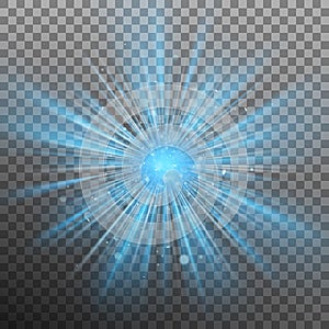 Blue burst color forces light. EPS 10 vector