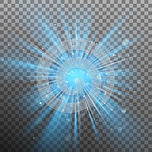 Blue burst color forces light. EPS 10 vector