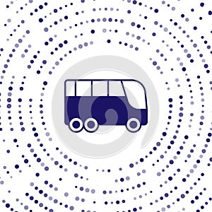 Blue Bus icon isolated on white background. Transportation concept. Bus tour transport. Tourism or public vehicle symbol