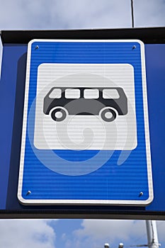 Blue Bus Stop Sign