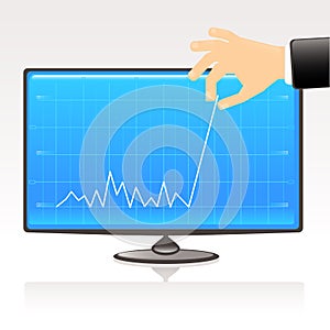 Blue business graph- profit