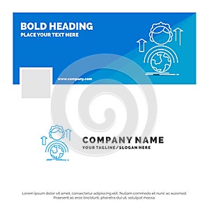 Blue Business Logo Template for abilities, development, Female, global, online. Facebook Timeline Banner Design. vector web banner