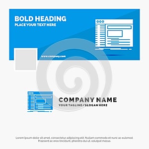 Blue Business Logo Template for Admin, console, panel, root, software. Facebook Timeline Banner Design. vector web banner