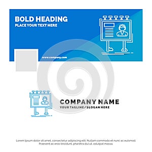 Blue Business Logo Template for advertisement, advertising, billboard, poster, board. Facebook Timeline Banner Design. vector web