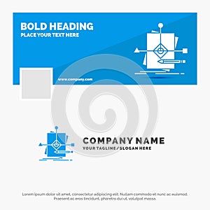 Blue Business Logo Template for Algorithm, business, foretelling, pattern, plan. Facebook Timeline Banner Design. vector web