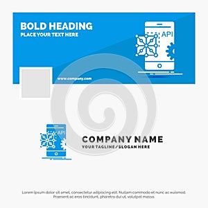 Blue Business Logo Template for Api, Application, coding, Development, Mobile. Facebook Timeline Banner Design. vector web banner