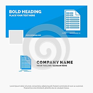 Blue Business Logo Template for Bill, excel, file, invoice, statement. Facebook Timeline Banner Design. vector web banner