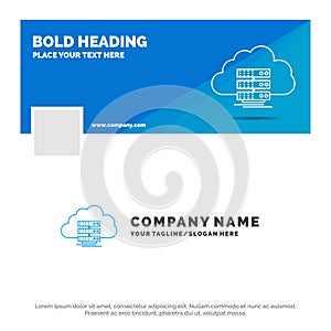Blue Business Logo Template for cloud, storage, computing, data, flow. Facebook Timeline Banner Design. vector web banner