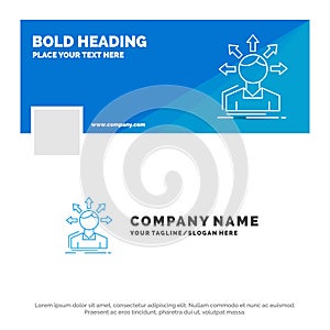 Blue Business Logo Template for conversion difference, diversity, options, structure, user transition. Facebook Timeline Banner