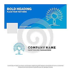 Blue Business Logo Template for Data, information, informational, network, retrieval. Facebook Timeline Banner Design. vector web