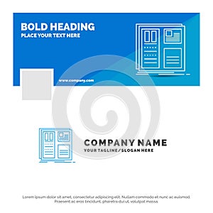 Blue Business Logo Template for Design, grid, interface, layout, ui. Facebook Timeline Banner Design. vector web banner background