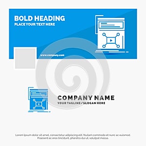 Blue Business Logo Template for Marketing, page, video, web, website. Facebook Timeline Banner Design. vector web banner