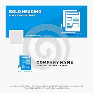 Blue Business Logo Template for news, newsletter, newspaper, media, paper. Facebook Timeline Banner Design. vector web banner