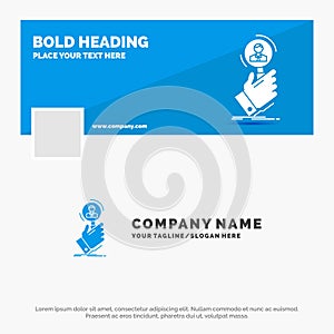Blue Business Logo Template for recruitment, search, find, human resource, people. Facebook Timeline Banner Design. vector web