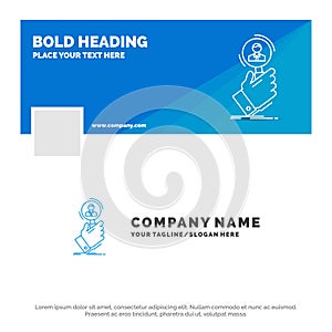 Blue Business Logo Template for recruitment, search, find, human resource, people. Facebook Timeline Banner Design. vector web