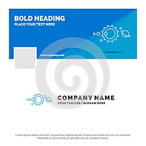 Blue Business Logo Template for solar, system, universe, solar system, astronomy. Facebook Timeline Banner Design. vector web