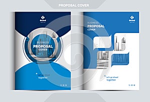 Blue Business Proposal Catalog Cover Design Template Concepts