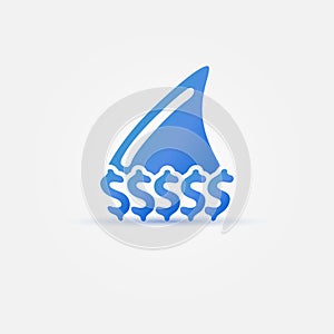 Blue business shark concept icon