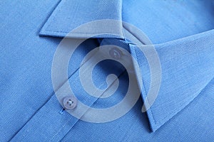 Blue business shirt.