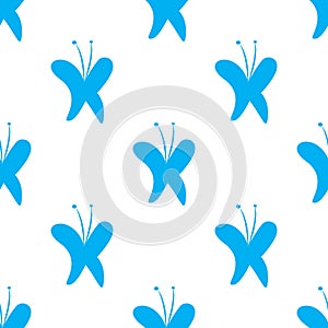 Blue butterflies seamless