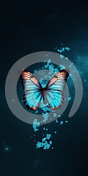 Blue Butterfly Background Wallpaper: Uhd Image With Tattoo-inspired Design
