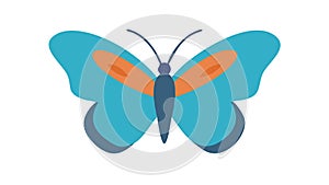 Blue butterfly icon. Flat design graphic for nature or beauty, vector design Generative AI photo
