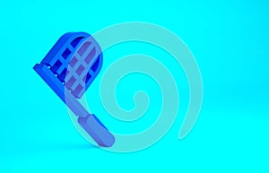 Blue Butterfly net icon isolated on blue background. Minimalism concept. 3d illustration 3D render