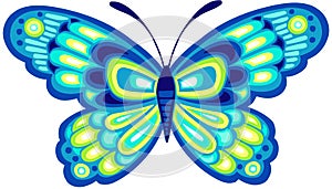 Blue Butterfly Vector Illustration