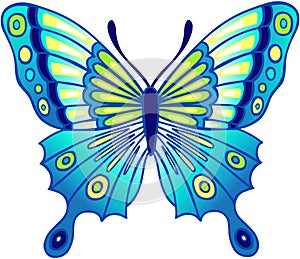 Blue Butterfly Vector Illustration