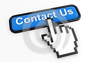 Blue button CONTACT US with hand cursor.