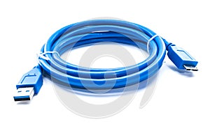 Blue cable usb to microusb 3 photo
