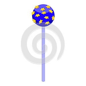 Blue cake pop icon isometric vector. Sugar sweet