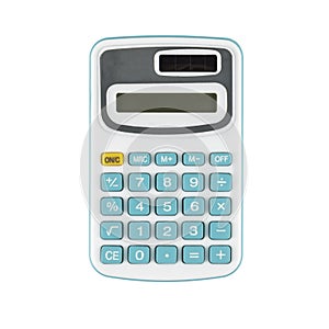Blue calculator on white background