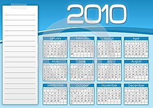 Blue calendar 1010