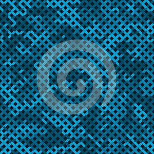 Blue Camouflage Seamless Pattern. Glowing Color Seamless Camouflage Net