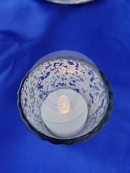 Blue Candelight Centerpiece