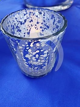 Blue Candelight Centerpiece